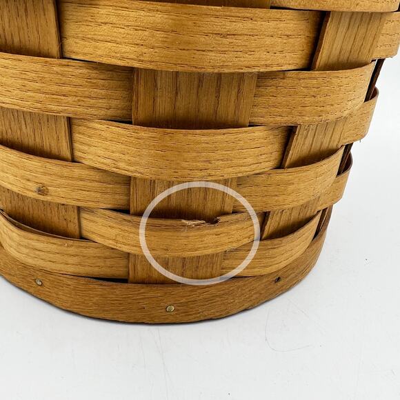Peterboro Basket Co. Wooden Hand Basket Plastic Liner Picnic Cottagecore - Picture 12 of 13